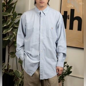 Vintage Polo Ralph Lauren Shirt Men’s L Big Shirt Chambray Denim Button Up